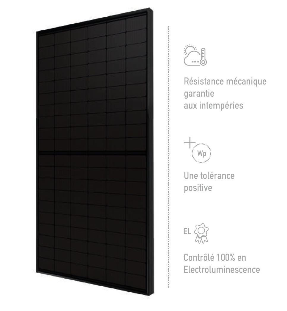 RECOM PANNEAU PHOTOVOLTAIQUE 375W MONO-CRISTALLIN DEMI CELLULE « PANTHER » – FULL BLACK