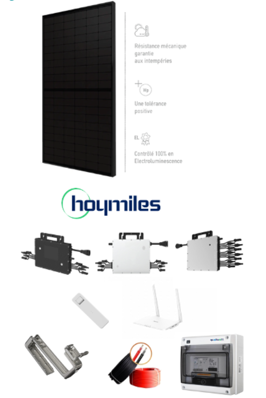 KITS 3KWC HOYMILES 375 W (MONO) (ESDEC 2X4 Portrait TUILE MECA)