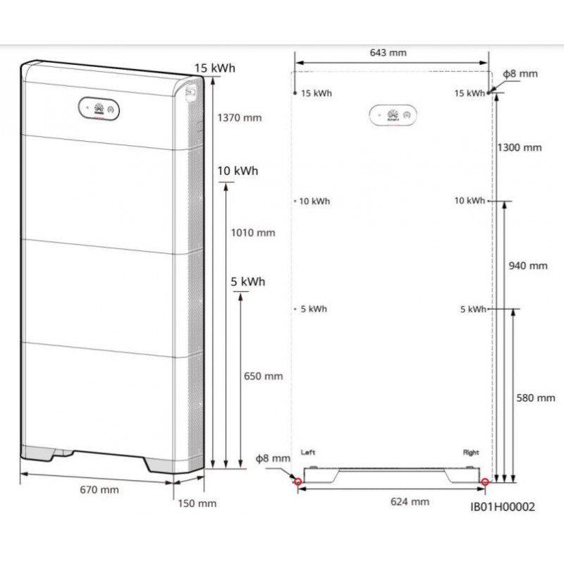 Huawei Batterie Luna 2000-5-E0 module de stockage 5 kW utile - Tension nominale 360V